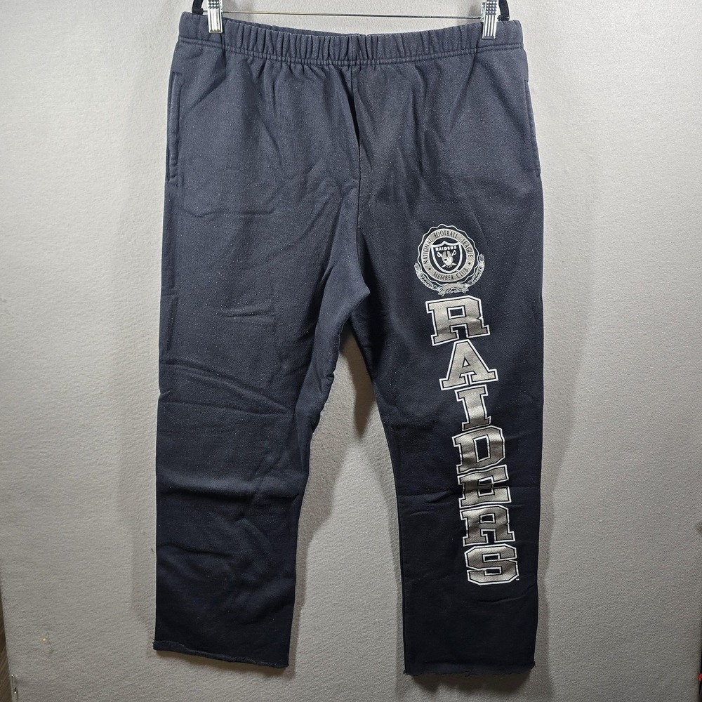 Vintage Raiders Sweatpants Mens XL Black NFL‎ Football Nutmeg Mills 90s